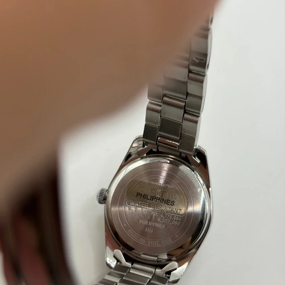 Timex Indiglo Watch Women Silver White Dial Date Indiglo Casual Timepiece